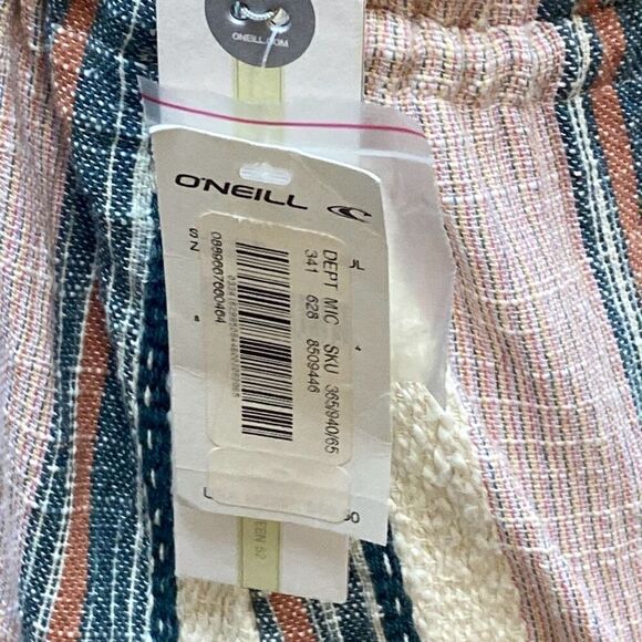 NWT ONeill Striped Button down mini dress Serape Sz S Pink/BLue - Picture 11 of 14